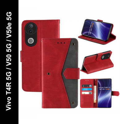 Mashgul Flip Cover for Vivo T4R 5G, vivo V50 5G, Vivo V50e 5G(Red, Shock Proof, Pack of: 1)