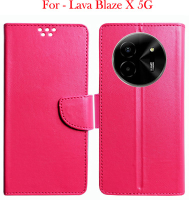 Toklot Flip Cover for Lava Blaze X 5G(Pink, Pack of: 1)