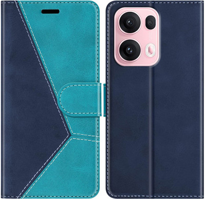 Perkie Flip Cover for OPPO Reno 13 Pro 5G(Blue, Multicolor, Dual Protection)