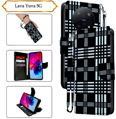SALGO Flip Cover for Lava Yuva 5G(Black, Pack of: 1)