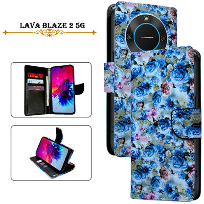 PARGO Flip Cover for Lava Blaze 2 5G(Blue, Pack of: 1)