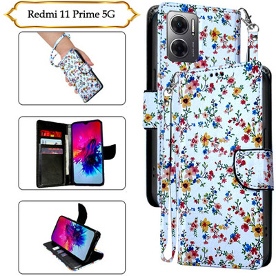 Cutemart Flip Cover for Redmi 11 Prime 5G(White, Pack of: 1)