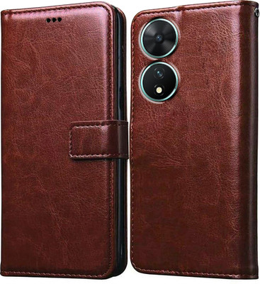 Casotec Flip Cover for Vivo T2 5G(Brown, Pack of: 1)