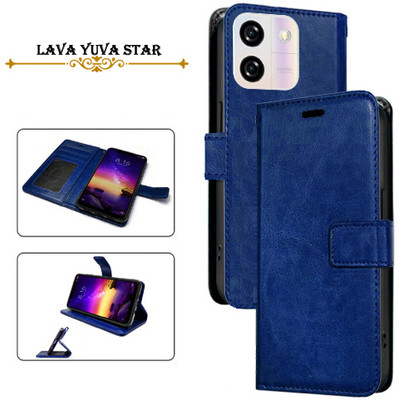 Asmart Flip Cover for Lava Yuva Star(Blue, Pack of: 1)