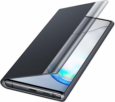Midkart Flip Cover for Samsung Galaxy Note 10 Plus / Note 10+ Window View Flip Case with Auto Sensor(Black, Shock Proof, Pack of: 1)