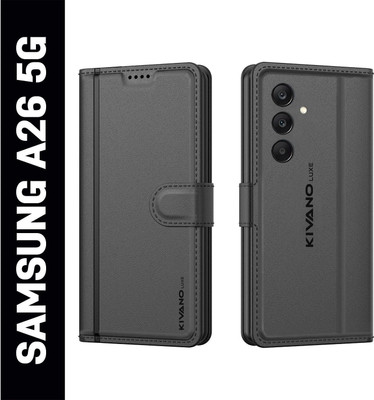 KIVANO LUXE Flip Cover for Samsung F17 5G / Samsung A17 5G / Samsung A26 5G(Black, Magnetic Case, Pack of: 1)