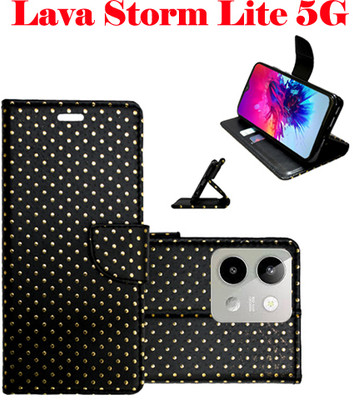 Shanno Enterprises Flip Cover for Lava Storm Lite 5G(Black, Pack of: 1)