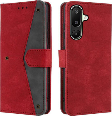 Manobal Flip Cover for Samsung Galaxy M16 5G, Samsung Galaxy F16 5G(Red, Camera Bump Protector, Pack of: 1)
