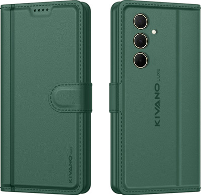 KIVANO LUXE Flip Cover for Samsung Galaxy M55s 5G / Samsung Galaxy F55 5G / Samsung Galaxy M55 5G(Green, Magnetic Case, Pack of: 1)