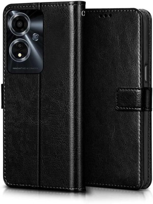 YoZoo Flip Cover for Oppo A59 5G|PU Artificial Leather Finish | 360 Protection | Wallet & Stand(Black, Dual Protection, Pack of: 1)