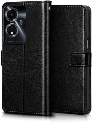 YoZoo Flip Cover for Oppo A59 5G|PU Artificial Leather Finish | 360 Protection | Wallet & Stand(Black, Dual Protection, Pack of: 1)