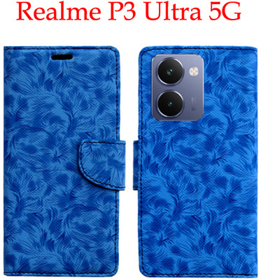 Toklot Flip Cover for Realme P3 Ultra 5G(Blue, Pack of: 1)