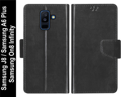 SBMS Flip Cover for Samsung Galaxy A6 Plus / Samsung J8 / Samsung On8 Infinity(Black, Shock Proof, Pack of: 1)