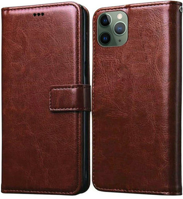 Slugabed Flip Cover for Apple iPhone 11 Pro Max(Brown, Magnetic Case, Pack of: 1)