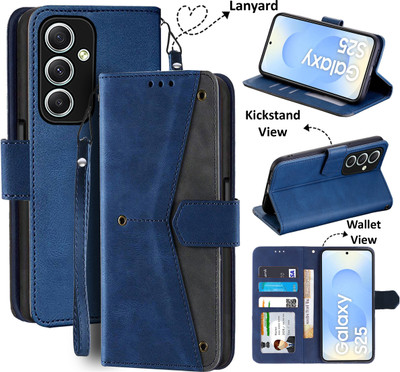 Unistuff Flip Cover for Samsung Galaxy S25 5G(Blue, Camera Bump Protector, Pack of: 1)