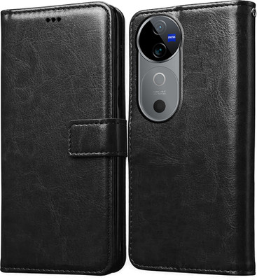 Casotec Flip Cover for Vivo V40 5G, Vivo V40 Pro 5G(Black, Pack of: 1)