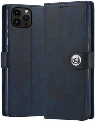 ExclusivePlus Front & Back Case for Apple iPhone 14 Pro | Premium Imported Business Series Wallet Flip Back Cover(Blue, Dual Protection, Pack of: 1)