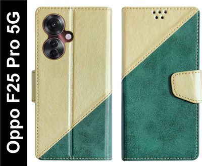 SBMS Flip Cover for Oppo F25 Pro 5G Back Cover Case with Magnatic Closure | Card & Money Pocket(Green, Shock Proof, Pack of: 1)
