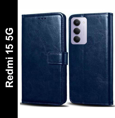 Wynhard Flip Cover for Redmi 15 5G(Blue, Grip Case, Pack of: 1)