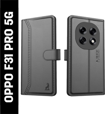AIBEX Flip Cover for Oppo F31 Pro 5G |Premium Leather Finish | Magnetic Closure | Kickstand Feature(Black, Magnetic Case, Pack of: 1)