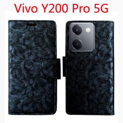 Toklot Flip Cover for Vivo Y200 Pro 5G(Black, Blue, Pack of: 1)
