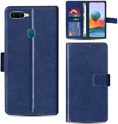 Kalua Mall Flip Cover for Oppo A5S flip cover | Oppo CPH1909 flip cover | Blue(Blue, Magnetic Case, Pack of: 1)