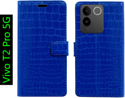Toklot Flip Cover for Vivo T2 Pro 5G(Blue, Pack of: 1)