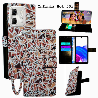 Mxkart Flip Cover for Infinix Hot 50i(Brown, Pack of: 1)