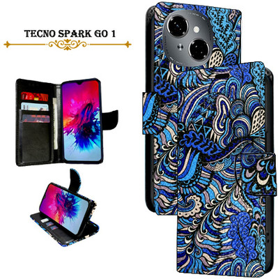 Mxkart Flip Cover for Tecno Spark Go 1(Blue, Pack of: 1)