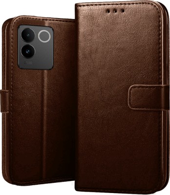 Gaffar Wale Flip Cover for Vivo T2 Pro 5G(Brown, Dual Protection, Pack of: 1)