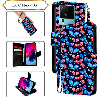 Asmart Flip Cover for iQOO Neo 7 5G(Black, Pack of: 1)