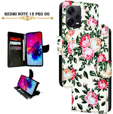 Asmart Flip Cover for Redmi Note 12 Pro 5G(White, Pack of: 1)