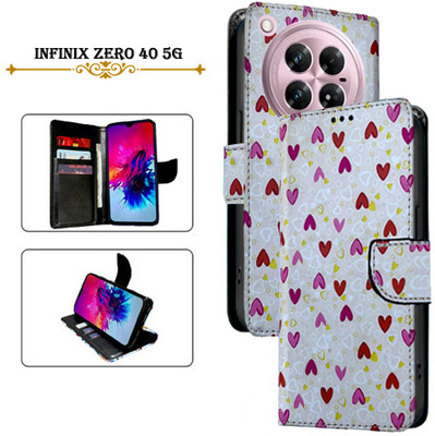 Asmart Flip Cover for Infinix Zero 40 5G(White, Pack of: 1)