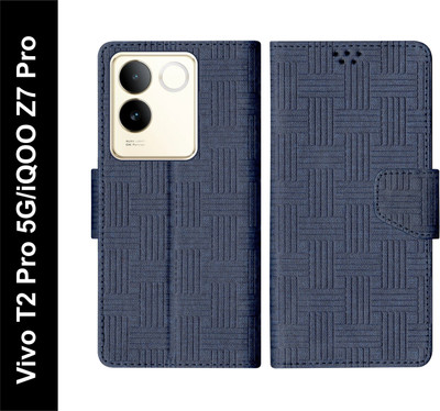 SBMS Flip Cover for Vivo T2 Pro 5G / iQOO Z7 Pro 5G(Blue, Shock Proof, Pack of: 1)