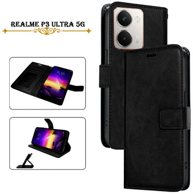 PARGO Flip Cover for Realme P3 Ultra 5G(Black, Pack of: 1)