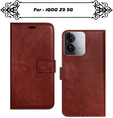Asmart Flip Cover for iQOO Z9 5G(Brown, Pack of: 1)