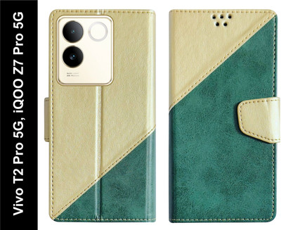 SBMS Flip Cover for Vivo T2 Pro 5G / iQOO Z7 Pro 5G(Green, Shock Proof, Pack of: 1)