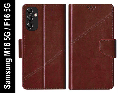 SBMS Flip Cover for Samsung Galaxy M16 5G / Samsung F16 5G Back Cover Case with Magnatic Closure(Brown, Shock Proof, Pack of: 1)