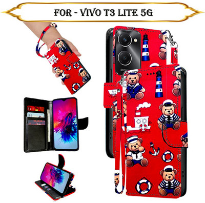 Cutemart Flip Cover for Vivo T3 Lite 5G(Multicolor, Pack of: 1)
