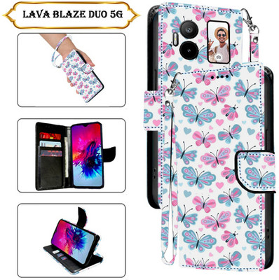 Cutemart Flip Cover for Lava Blaze Duo 5G(White, Pack of: 1)