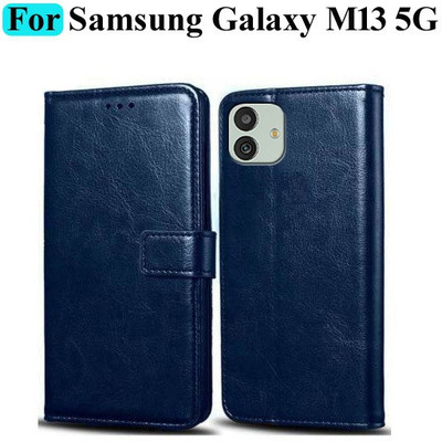 Mashgul Flip Cover for Samsung Galaxy M13 5G(Blue, Shock Proof, Pack of: 1)
