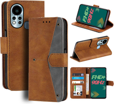 Unistuff Flip Cover for Infinix Hot 11S(Brown, Camera Bump Protector, Pack of: 1)