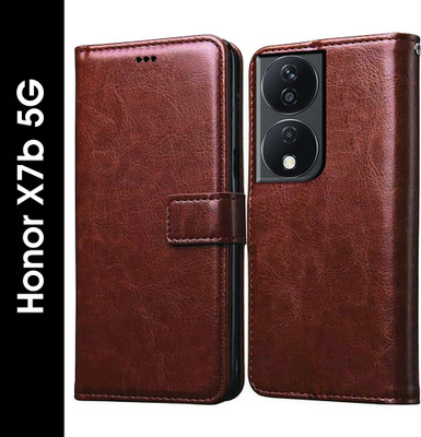 Casotec Flip Cover for Honor X7b 5G(Brown, Pack of: 1)