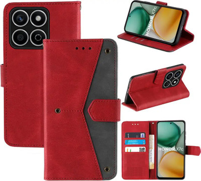 Aaghosh Flip Cover for Honor X7c 5G(Red, Shock Proof, Pack of: 1)