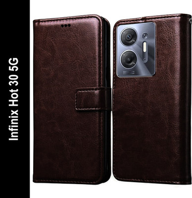 Casotec Flip Cover for Infinix Hot 30 5G(Brown, Pack of: 1)