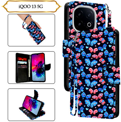 Cutemart Flip Cover for iQOO 13 5G(Black, Pack of: 1)