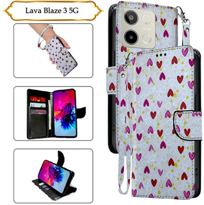 PARGO Flip Cover for Lava Blaze 3 5G(White, Pack of: 1)