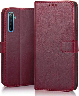 XSHIELD Flip Cover for Realme 6 Pro | Faux Leather Wallet Style Back Cover(Red, Electroplated, Pack of: 1)