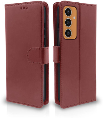 Juberous Flip Cover for Samsung Galaxy S23 FE 5G, Samsung Galaxy S23 FE(Brown, Cases with Holder, Pack of: 1)