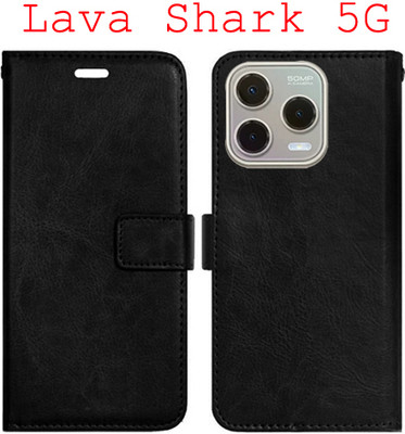 Toklot Flip Cover for Lava Shark 5G(Black, Pack of: 1)